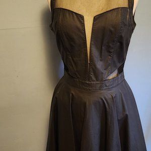 Fake leather and mesh dress